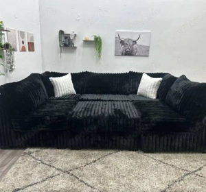 Luxuriöses Ecksofa mit Hocker   Exzellente Qualität, modernes Design