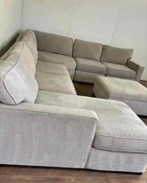 Luxuriöses Ecksofa mit Hocker   Exzellente Qualität, modernes Design