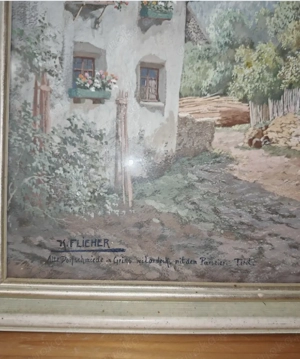 Originalgemälde Tirol - K. Flieher (Handgemalt) Bild 4