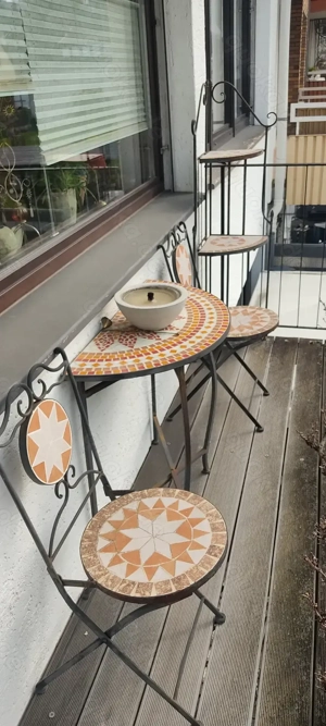 Outdoor Set - Tisch   2 Stühle   Eckregal