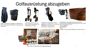 Golfausrüstung abzugeben