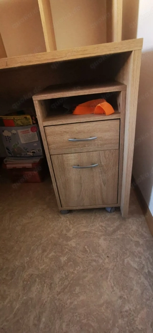 Tisch mit Regal und Rollschrank Bild 5