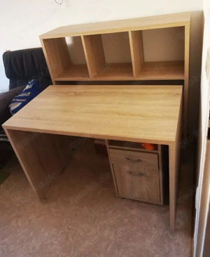 Tisch mit Regal und Rollschrank Bild 3