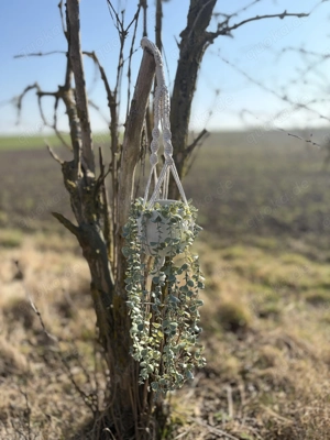 Makramee Blumenampel 65 cm handgemacht | Boho Deko Set