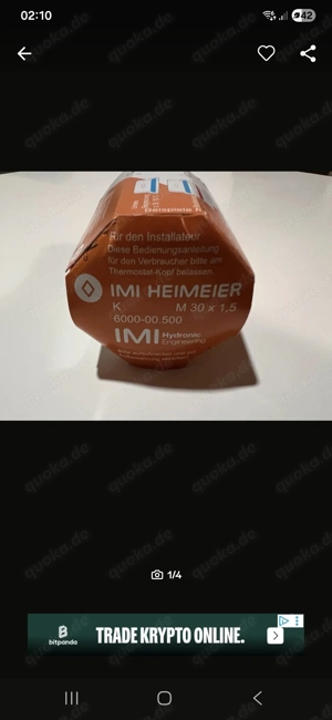 Heimeier Thermostat-Kopf für Heizkörper unbenutzt in OVP