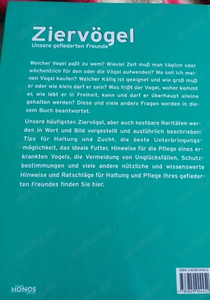 ich verkaufe  dieses Buch über  die Ziervögel 