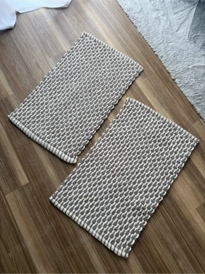 Badematte TK Maxx Grau Weiss 80x50cm 2 Stück Teppich Bad 
