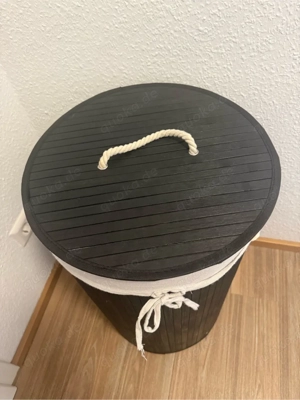 Wäschekorb Wäschesammler Schwarz 60L 40x50cm