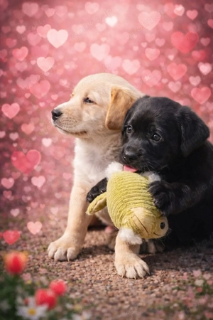 Labrador Mischling gelb-blond u.schwarz