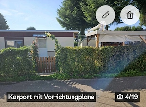 Dauerzelt zwei Karport u Gerätezelt