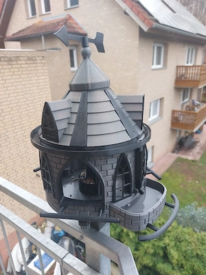 Vogelfutterhaus mit Tränke Vogelhaus Futterstelle mit Dachrinne Wetterfest PETG 3D Druck 35cm 