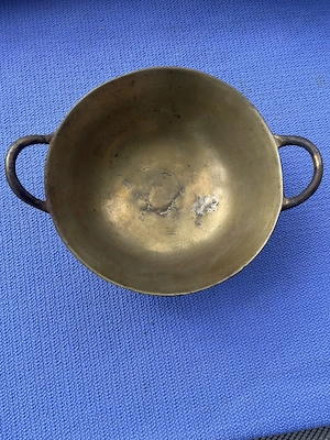 Bronzeschale schwer mit Henkeln Uralt Messing   