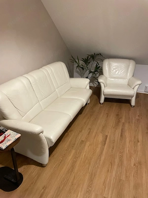 Garnitur, 3-Siter, 1-Sitzer, creme Farbe