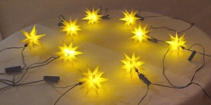 2 leuchtende Sterngirlanden für den Außenbereich, je