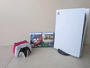 Sony Playstation 5 mit 2 controllern plus 2 spielen un verpakung 