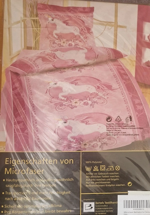 Neu Kinder Bettwäsche Rosa mit Pferden