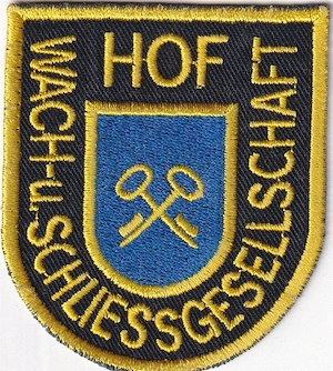 Aufnäher Wach u. Schliessgesellschaft Hof