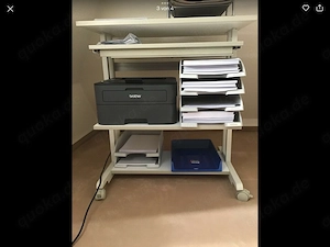 Druckertisch Computertisch rollbar weiß