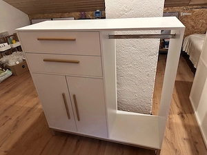 Tchibo Eklund Kommode Weiß mit 2 Schublade, Kleiderstange und Tür mit Stauraum - Top Zustand