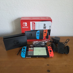 Nintendo switch neon version konsole mit Verpakung