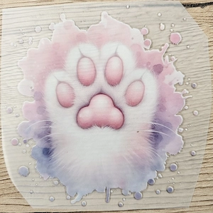 Bügelbild,  Katzenpfote 10x10cm, Bild zum aufbügeln,  DTF Transfer Druck 