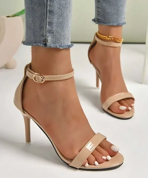 Damenschuhe Sandalen Schuhe mit Stilettoabsatz, nude braun