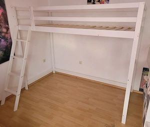 Kinder Hochbett weiß 90x200 cm