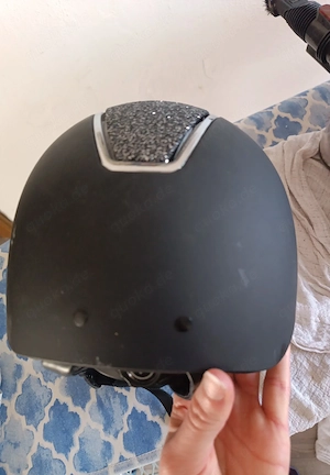 Reithelm schwarz mit Glitzer   Größe M   sehr guter Zustand