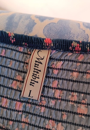 Sommerkleid dunkelblau mit Blümchenmuster Gr. S M