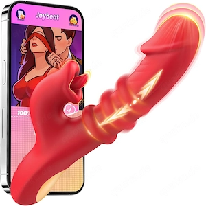 Stoßender Vibrator mit Gleitring und Klitorisvibrator inklusive App Steuerung komplett neu