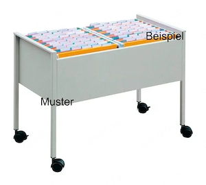 Hängemappenwagen, silber, Metall, rollbar