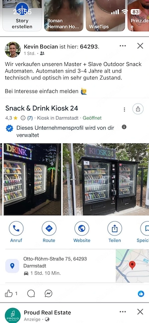 SandenVendo Outdoor Snackautomat Master + Slave, Top Zustand