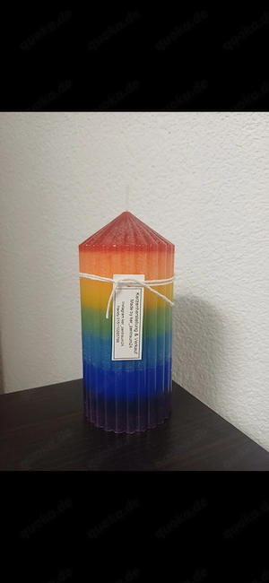 Regenbogenkerze, Stumpenkerze