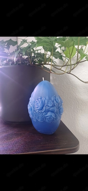Osterei Kerze, Blaue Kerze