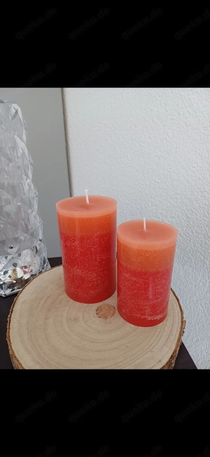 Einfarbige Runde Stumpenkerzen als 2er-Set, Verschiedene Farben Verfügbar 