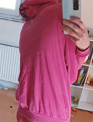 Pinker Hoodie Jacke mit Reißverschluss und Kapuze