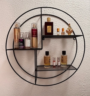 Modernes Wandregal rund aus Metall   schwarz