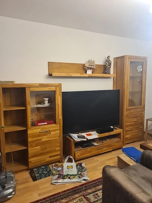 Wohnzimmerwand Echtholz modern 