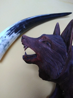 Trinkhorn, Wolf, Mittelalter Zubehoer
