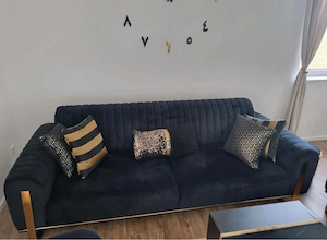 Sofagarnitur SINGAPUR 3-teilig Bezug schwarz