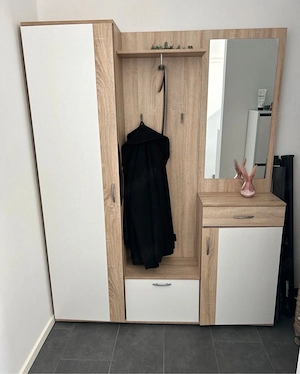 Gardarobenschrank Eiche, weiß