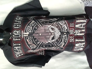 Second Hand Hawaii Hemd Kurzarm Sommerhemd 4XL Valhalla nordisch Odin Thor