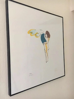 John Lennon Gemälde - Embrace - Beatles Print 63300 Yoko Ono 1988 YOKO signiert-