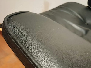 Vitra. Eames Lounge Chair & Ottoman Leder Schwarz Kirschbaum Top Zustand Vintage Bild 9