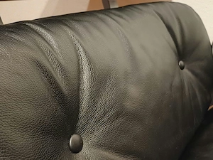 Vitra. Eames Lounge Chair & Ottoman Leder Schwarz Kirschbaum Top Zustand Vintage Bild 8