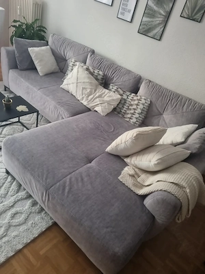 Jockenhöfer Ecksofa Aviano inkl. Bettfunktion Stauraum; Wellenfederung, in GRAU