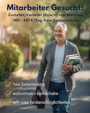  Zusteller Verteiler (m w d) von Werbung - Dresden - 140 210 Tag, freie Zeiteinteilung