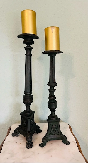 Kerzenständer Set, antik, Gusseisen, elegantes Design, Ornamenten, Augenweide, Setpreis