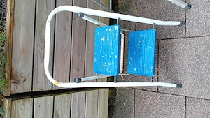 Aluleiter 3 Stufen mit Plattform und Zweistufentritt und Teleskopleiter