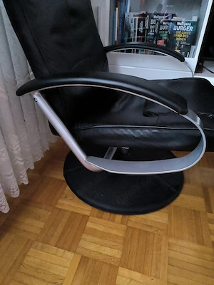 Relaxsessel Fernsehsessel mit Liegefunktion, drehbar und mit Hocker schwarz  Bild 5